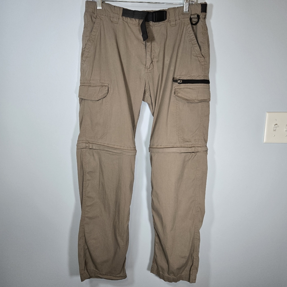 BC‎ Clothing Men’s Convertible Khaki Cargo Pants Size 34 with Belt Included